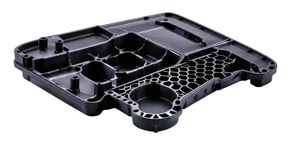 Black injection-moulded technical-plastic component